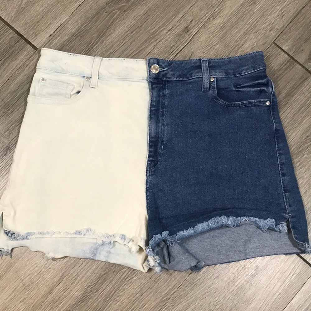 Guess Fray Hem Color Block Denim 5pkt Style‎ Shorts size 31